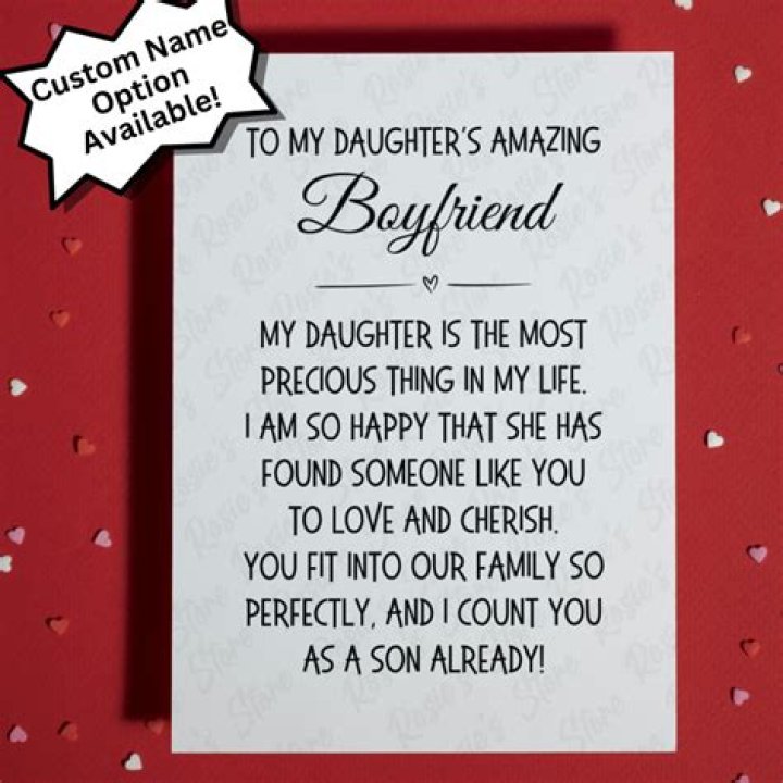 What do I say to my daughters boyfriend?