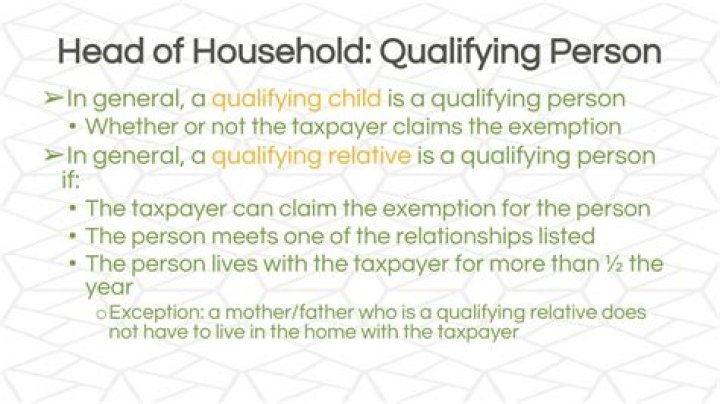 Who is qualifying person for head of household?